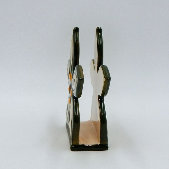 Temp-Tations by Tara Old World Green Napkin Holder Ceramic Flower 5 Inch - Picture 2 of 6